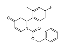 benzyl 2-(4-fluoro-2-methylphenyl)-4-oxo-2,3-dihydropyridine-1-carboxylate结构式