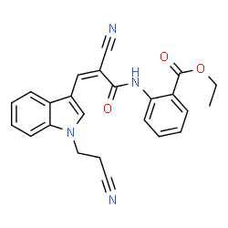 ethyl 2-({2-cyano-3-[1-(2-cyanoethyl)-1H-indol-3-yl]acryloyl}amino)benzoate结构式