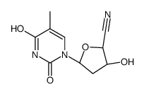 (2R,3S,5R)-3-hydroxy-5-(5-methyl-2,4-dioxopyrimidin-1-yl)oxolane-2-carbonitrile结构式