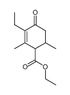 3-ethyl-2,6-dimethyl-4-oxo-cyclohex-2-enecarboxylic acid ethyl ester Structure