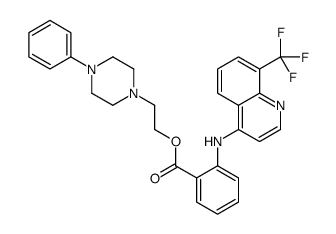 N-(8-Trifluoromethyl-4-quinolinyl)anthanilic acid 2-(4-phenyl-1-piperazinyl)ethyl ester structure