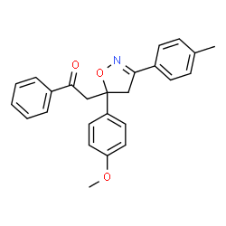 2-[4,5-Dihydro-5-(4-methoxyphenyl)-3-(4-methylphenyl)isoxazol-5-yl]-1-phenylethanone结构式