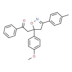 2-[4,5-Dihydro-5-(4-methoxyphenyl)-3-(4-methylphenyl)isoxazol-5-yl]-1-phenylethanone structure