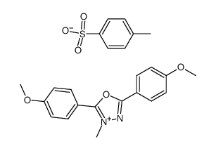 2,5-bis-(4-methoxy-phenyl)-3-methyl-[1,3,4]oxadiazolium, toluene-4-sulfonate Structure