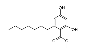 methyl 2,4-dihydroxy-6-heptylbenzoate structure