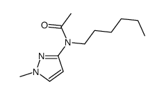 N-hexyl-N-(1-methylpyrazol-3-yl)acetamide结构式