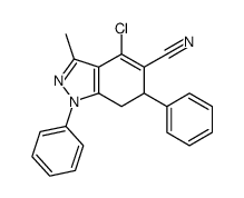 4-chloro-3-methyl-1,6-diphenyl-6,7-dihydroindazole-5-carbonitrile结构式
