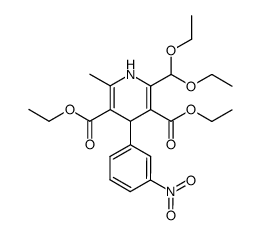 diethyl 2-diethoxymethyl-6-methyl-4-(3-nitrophenyl)-1,4-dihydropyridine-3,5-dicarboxylate Structure