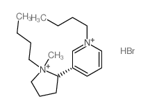 1-butyl-5-(1-butyl-1-methyl-2,3,4,5-tetrahydropyrrol-2-yl)pyridine结构式