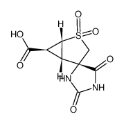 (-)-(1'R,4S,5'S,6'S)-2,5-dioxospiro(imidazolidine-4,4'-[2]-thiabicyclo[3.1.0]hexane)-6'-carboxylic acid 2',2'-dioxide结构式