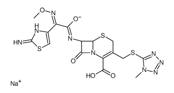 sodium,(6R,7R)-7-[[(2Z)-2-(2-amino-1,3-thiazol-4-yl)-2-methoxyiminoacetyl]amino]-3-[(1-methyltetrazol-5-yl)sulfanylmethyl]-8-oxo-5-thia-1-azabicyclo[4.2.0]oct-2-ene-2-carboxylate Structure