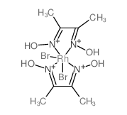 dibromorhodium; N-[(Z)-3-nitrosobut-2-en-2-yl]hydroxylamine structure