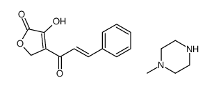 4-hydroxy-3-[(E)-3-phenylprop-2-enoyl]-2H-furan-5-one,1-methylpiperazine Structure