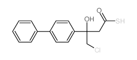 4-chloro-3-hydroxy-3-(4-phenylphenyl)butanethioic acid Structure