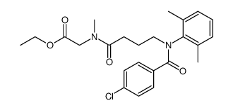 ethyl N-[N-(p-chlorobenzoyl)-4-(2,6-dimethylanilino)butyryl]sarcosinate Structure