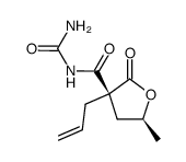 α-allyl-α-allophanyl-γ-valerolactone结构式