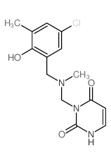2,4(1H,3H)-Pyrimidinedione,3-[[[(5-chloro-2-hydroxy-3-methylphenyl)methyl]methylamino]methyl]-结构式