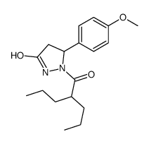 5-(4-methoxyphenyl)-1-(2-propylpentanoyl)pyrazolidin-3-one结构式