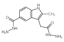 1H-Indole-3-aceticacid, 5-(hydrazinylcarbonyl)-2-methyl-, 3-hydrazide Structure