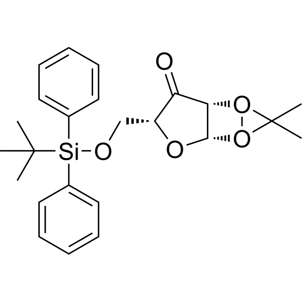 (3aR,5R,6aS)-5-[[tert-butyl(diphenyl)silyl]oxymethyl]-2,2-dimethyl-3a,6a-dihydrofuro[2,3-d][1,3]dioxol-6-one structure