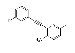 2-[2-(3-fluorophenyl)ethynyl]-4,6-dimethylpyridin-3-amine结构式