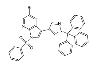 5-bromo-1-(phenylsulfonyl)-3-(1-trityl-1H-pyrazol-4-yl)-1H-pyrrolo[2,3-b]pyridine结构式
