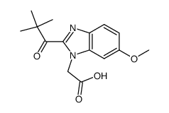[2-(2,2-dimethylpropanoyl)-6-methoxy-1H-benzimidazol-1-yl]acetic acid结构式