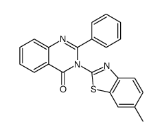 3-(6-methyl-1,3-benzothiazol-2-yl)-2-phenylquinazolin-4-one Structure
