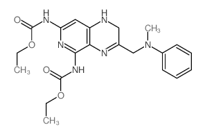 Carbamic acid,[1,2-dihydro-3-[(methylphenylamino)methyl]pyrido[3,4-b]pyrazine-5,7-diyl]bis-,diethyl ester (9CI)结构式