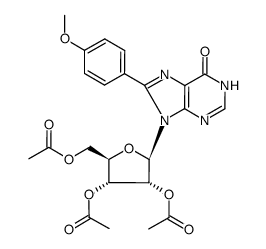 2',3',5'-tri-O-acetyl-8-(4-methoxyphenyl)inosine Structure