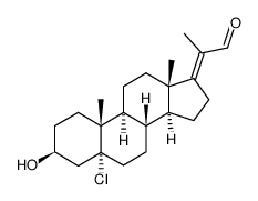 5α-Chloro-3β-hydroxypregn-17(20)-ene-20-carboxaldehyde结构式