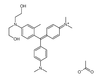 [4-[[4-[bis(2-hydroxyethyl)amino]-o-tolyl][4-(dimethylamino)phenyl]methylene]cyclohexa-2,5-dien-1-ylidene]dimethylammonium acetate结构式