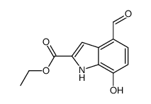 ethyl 4-formyl-7-hydroxy-1H-indole-2-carboxylate结构式