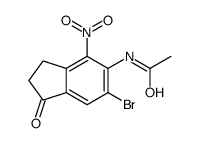 N-(6-BROMO-2,3-DIHYDRO-4-NITRO-1-OXO-1H-INDEN-5-YL)ACETAMIDE结构式