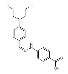 Benzoic acid,4-[2-[[4-[bis(2-chloroethyl)amino]phenyl]methylene]hydrazinyl]- Structure