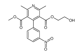 2-hydroxyethyl methyl 2,6-dimethyl-4-(3-nitrophenyl)-3,5-pyridinedicarboxylate结构式