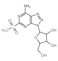 3H-1,2,3-Triazolo[4,5-d]pyrimidin-7-amine,5-(methylsulfonyl)-3-b-D-ribofuranosyl- structure