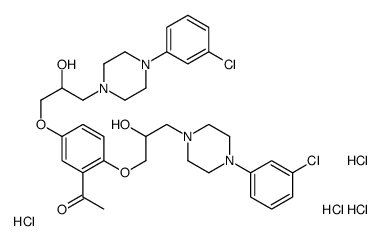 1-[2,5-bis[3-[4-(3-chlorophenyl)piperazin-1-yl]-2-hydroxypropoxy]phenyl]ethanone,tetrahydrochloride Structure