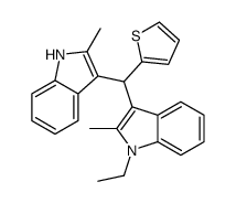 1-ethyl-2-methyl-3-[(2-methyl-1H-indol-3-yl)-thiophen-2-ylmethyl]indole结构式