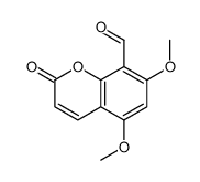 5,7-dimethoxy-2-oxochromene-8-carbaldehyde结构式