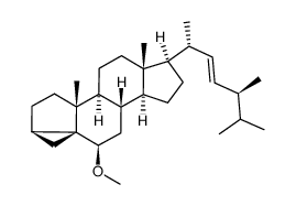 (22E)-6β-methoxy-3α,5-cyclo-24-α-methyl-5α-cholest-22-ene结构式