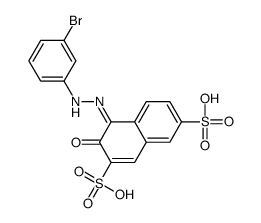 4-[(3-bromophenyl)hydrazinylidene]-3-oxonaphthalene-2,7-disulfonic acid Structure