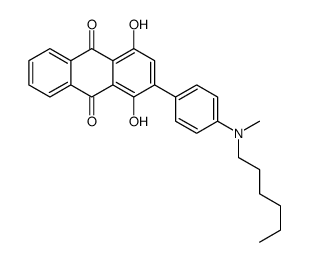 2-[4-[hexyl(methyl)amino]phenyl]-1,4-dihydroxyanthracene-9,10-dione Structure