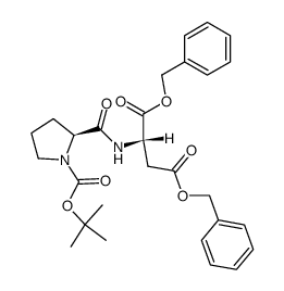 Boc-Pro-Asp(OBzl)-OBzl Structure