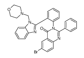 6-bromo-3-[2-[1-(morpholin-4-ylmethyl)benzimidazol-2-yl]phenyl]-2-phenylquinazolin-4-one Structure