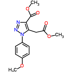 Methyl 5-(2-methoxy-2-oxoethyl)-1-(4-methoxyphenyl)-1H-1,2,3-triazole-4-carboxylate结构式