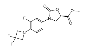 methyl (5R)-3-[4-(3,3-difluoroazetidin-1-yl)-3-fluorophenyl]-2-oxo-1,3-oxazolidine-5-carboxylate结构式