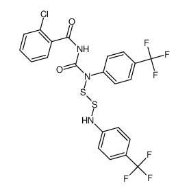 N'-(2-chlorobenzoyl)-N-(4-(trifluoromethyl)phenyl)-N-((4-trifluoromethyl)benzenaminodithio)urea Structure