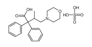 4-(3-carboxy-2-methyl-3,3-diphenylpropyl)morpholinium hydrogen sulphate structure