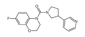 (7-Fluoro-2,3-dihydrobenzo[1,4]oxazin-4-yl)(3-(pyridin-3-yl)pyrrolidin-1-yl)methanone Structure